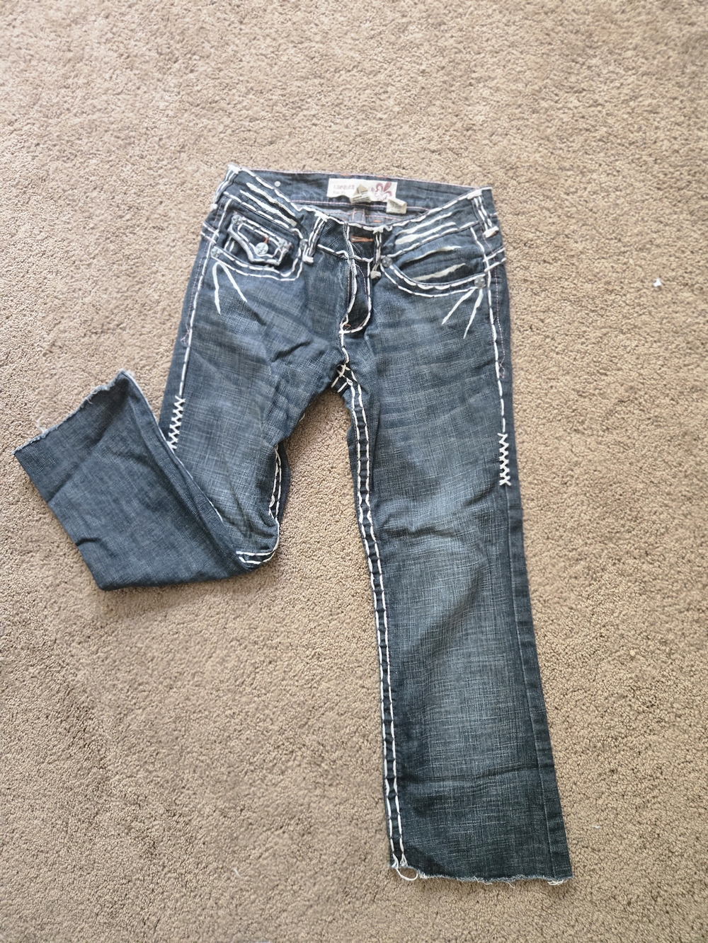 Dark Blue Women’s Jeans with Contrast Stitching